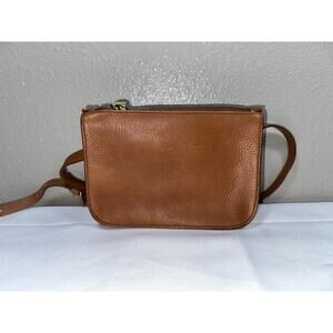 Madewell The Simple Pouch Belt Bag Brown English Saddle Leather Waist Pack Sz S